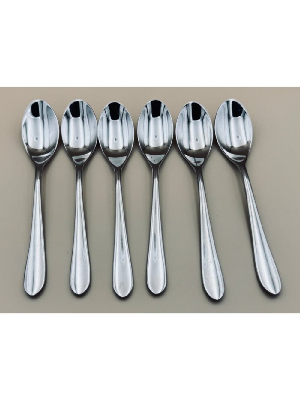 6 Mikasa EMILE Teaspoons 18/10 Glossy Stainless Steel Flatware